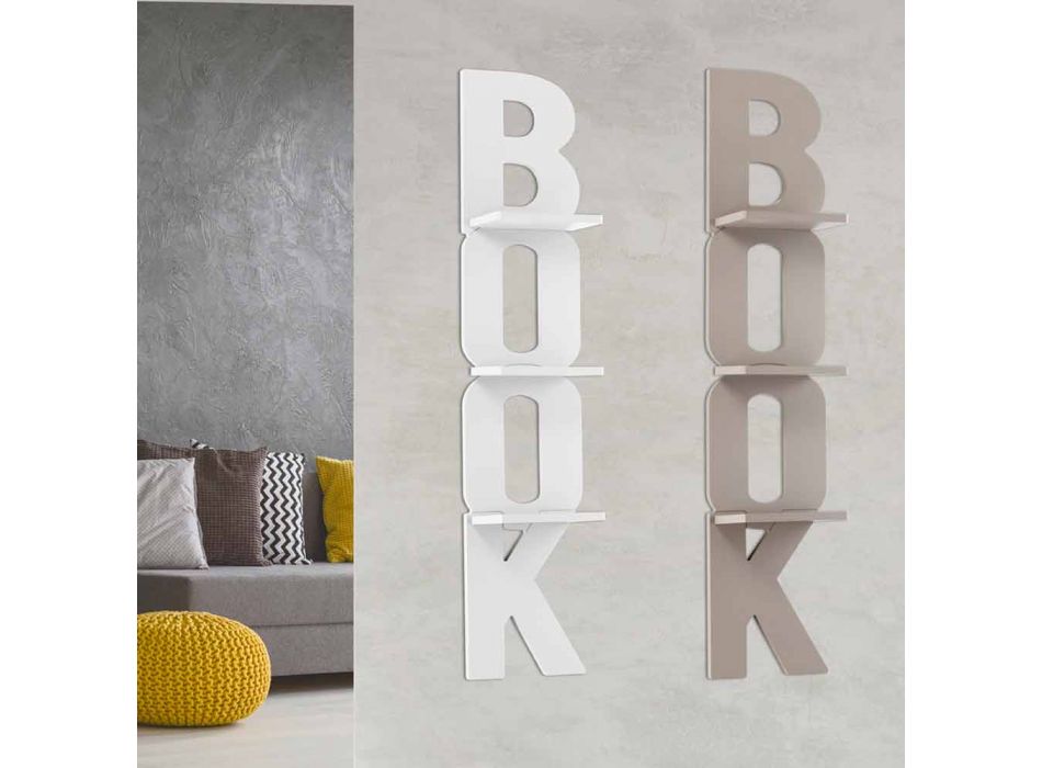 Wall bookcase with a handmade design in Italy 3 Nicla shelves Viadurini