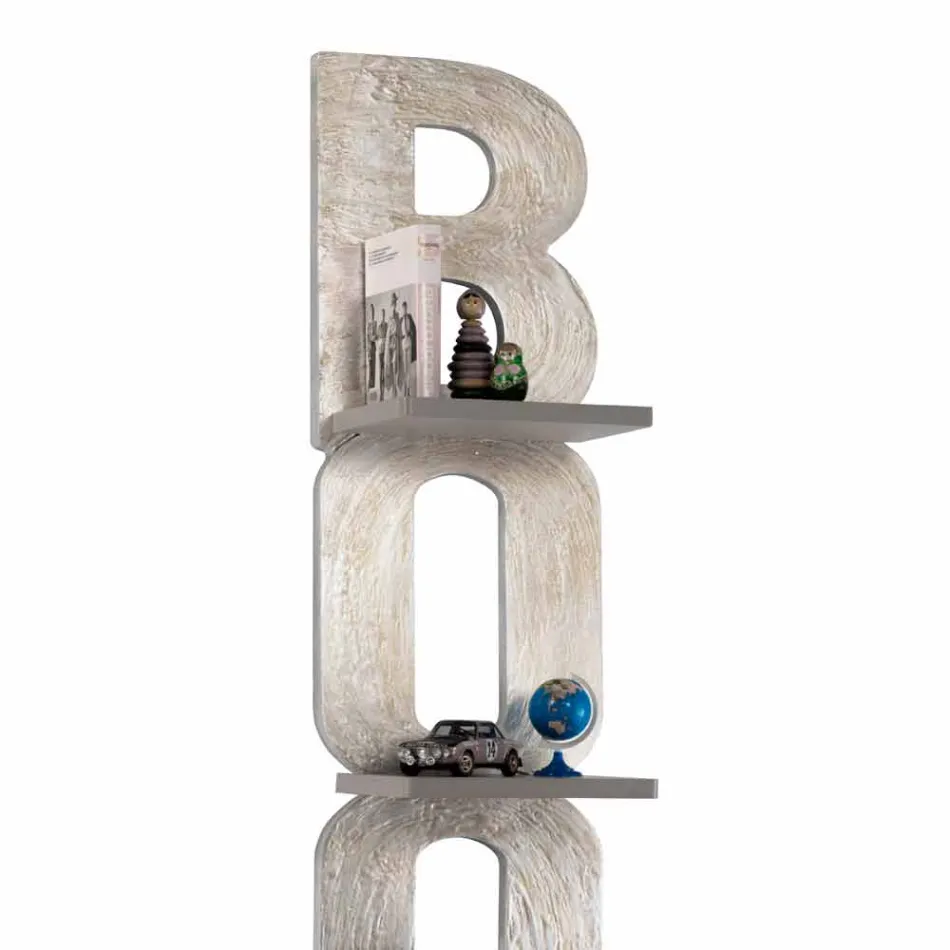 Wall bookcase with a handmade design in Italy 3 Nicla shelves Viadurini