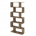 Vertical Design Wall Bookcase Living Room in Wood 3 Finishes - Minetta