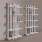 Shabby Chic Wall Bookcase in Design White Ash Wood - Babele Viadurini