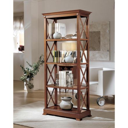 High double-sided bookcase with open compartments Made in Italy - Fauna Viadurini