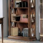 High Bookcase with Wooden Structure and Open Compartments Made in Italy - Fauno Viadurini