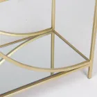 Low Steel Bookcase and 3 Glass Shelves Elegant Design - Noralea Viadurini