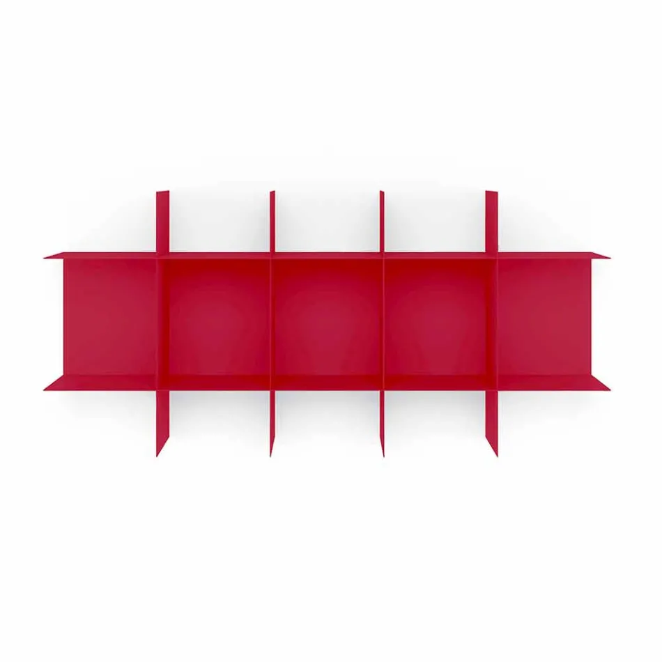 Modular Design Wall Bookcase in Metal Various Colors - Roger Viadurini