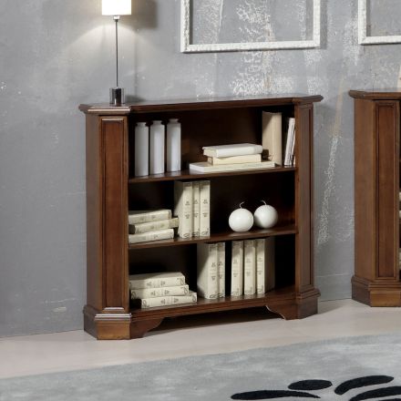 Bookcase with 3 Open Compartments in Veneered Wood Made in Italy - Epona Viadurini