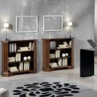Bookcase with 3 Open Compartments in Veneered Wood Made in Italy - Epona Viadurini