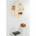 Beige wall mounted bookcase Gio with a modern design, made in Italy