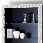 Campi wooden wall bookcase with glass shelves, modern design Viadurini