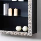 Campi wooden wall bookcase with glass shelves, modern design Viadurini
