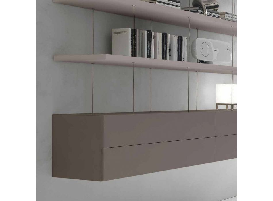 Modern Wall Bookcase with Structure in Lacquered MDF Made in Italy - Limpido Viadurini