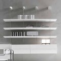 Modern Wall Bookcase with Lacquered MDF Structure Made in Italy - Limpido