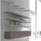 Modern Wall Bookcase with Structure in Lacquered MDF Made in Italy - Limpido Viadurini