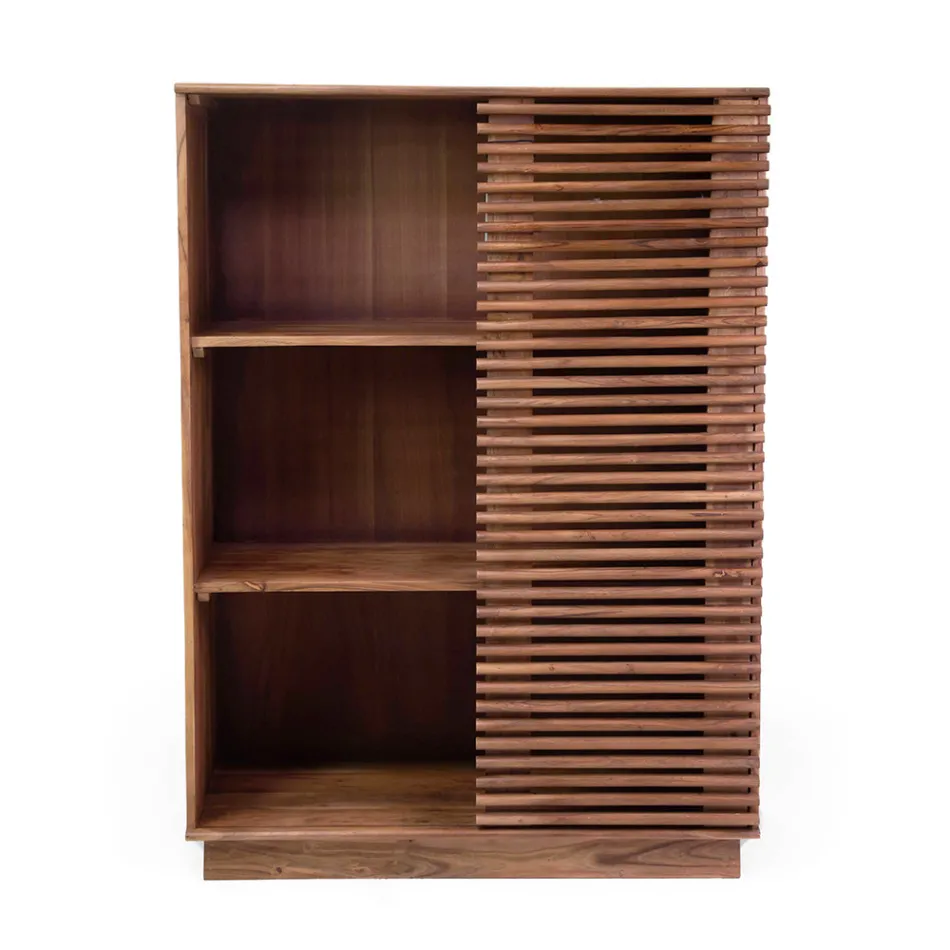Living Room Bookcase Made of Acacia Wood - Vortice Viadurini