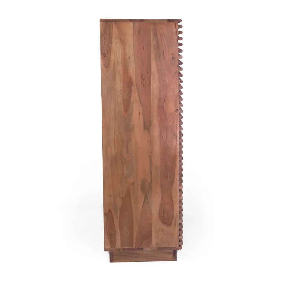 Living Room Bookcase Made of Acacia Wood - Vortice Viadurini