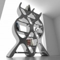 Modern design free-standing bookcase DNA, made in Italy