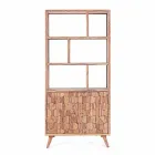 Vintage Design Floor Bookshelf in Wood and Steel Homemotion - Ventador Viadurini