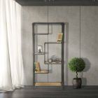 Modern Design Floor Bookcase in MDF and Metal - Merve Viadurini