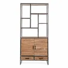 Homemotion Floor Bookcase in Painted Steel with Wooden Shelves - Zompo Viadurini