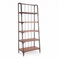 Homemotion Floor Bookcase in Painted Steel with Wooden Shelves - Molina