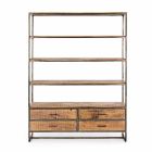 Industrial Style Floor Bookshelf in Steel and Wood Homemotion - Zompo Viadurini