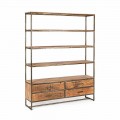 Industrial Style Floor Bookshelf in Steel and Wood Homemotion - Zompo