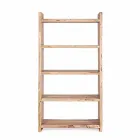 Modern Floor Bookcase in Acacia Wood with 5 Shelves Homemotion - Lauro Viadurini