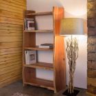 Modern Floor Bookcase in Acacia Wood with 5 Shelves Homemotion - Lauro Viadurini