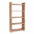 Modern Floor Bookcase in Acacia Wood with 5 Shelves Homemotion - Lauro