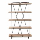 Modern Industrial Style Floor Bookcase in Wood and Iron - Soline Viadurini