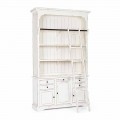 Classic Design Wooden Bookcase with Homemotion Decorative Ladder - Cedar