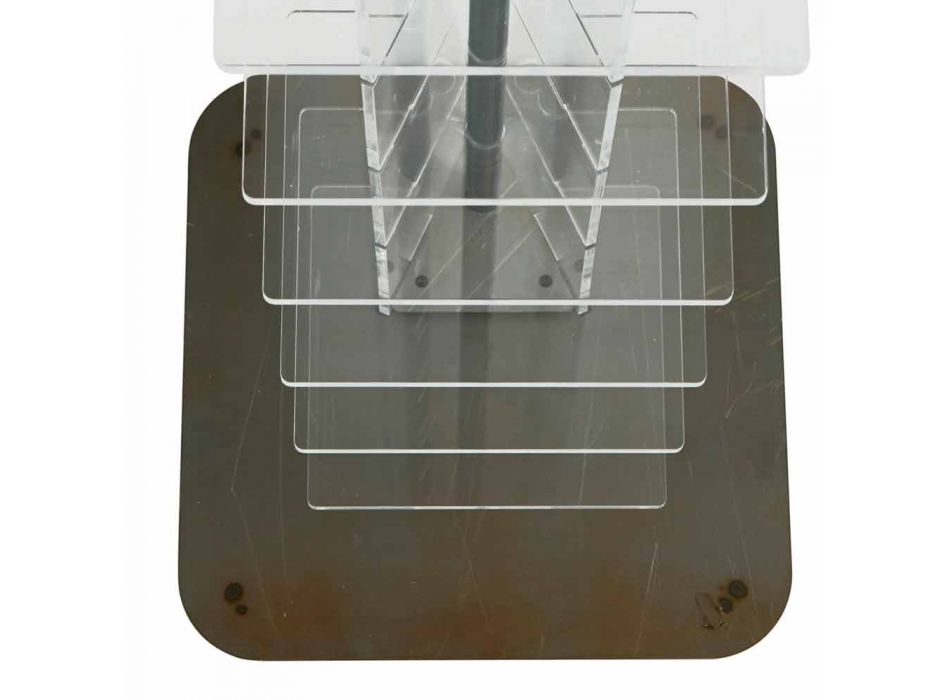 Design bookcase in transparent methacrylate, L35xD35xH200 cm, Alma Viadurini