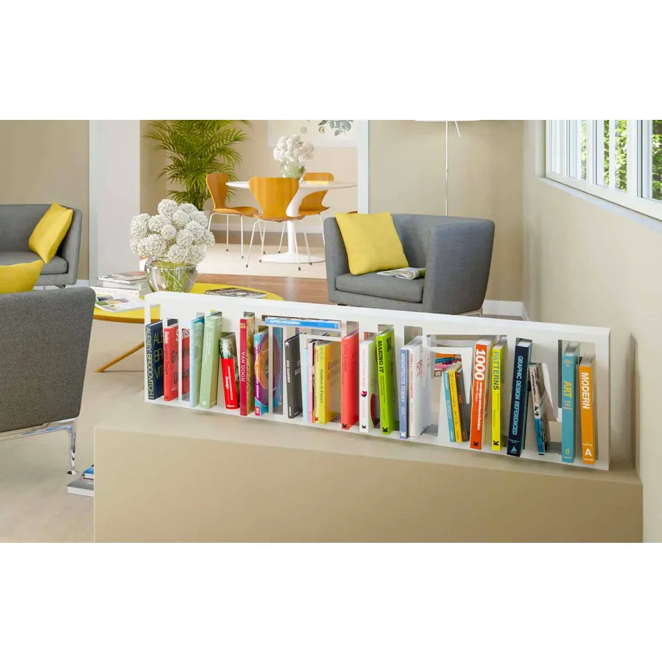 Modern Design Wall Bookcase in White Metal Made in Italy - Bolivia Viadurini