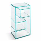 Freestanding Low Living Room Display Bookcase in Extra-clear Glass - Linzy Viadurini