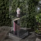 Freestanding Bookcase in Transparent or Smoked Acrylic Crystal - Icaria Viadurini