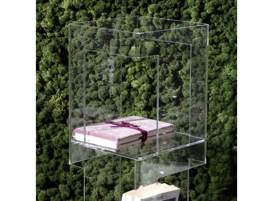 Freestanding Bookcase in Transparent or Smoked Acrylic Crystal - Icaria Viadurini