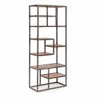 Homemotion Industrial Style Painted Steel and Wood Bookcase - Zompo Viadurini
