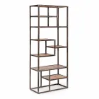 Homemotion Industrial Style Painted Steel and Wood Bookcase - Zompo Viadurini