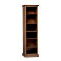 Bookcase in patinated cherry wood with 6 open compartments Made in Italy - Camene