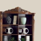 Bookcase in Inlaid Bassano Walnut Wood with Doors Made in Italy - Commodo Viadurini