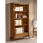 Classic Style Walnut Wood Bookcase with Drawer Made in Italy - Ronald Viadurini