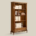Classic Style Walnut Wood Bookcase with Drawer Made in Italy - Ronald