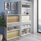 Melamine-coated wooden bookcase in various sizes - tin Viadurini