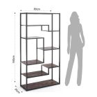 Bookcase in metal and wooden shelves - lead Viadurini