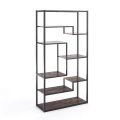Bookcase in metal and wooden shelves - lead