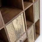 Mango Wood Bookcase and Recycled Drawers with Homemotion Decorations - Auriel Viadurini