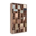 Mango Wood Bookcase and Recycled Drawers with Homemotion Decorations - Auriel