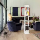 Modern Floor Bookcase with White Metal Shelves Made in Italy - Bolivia Viadurini