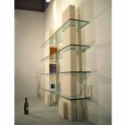 Contemporary modular stone and crystal bookcase by Poplia Viadurini