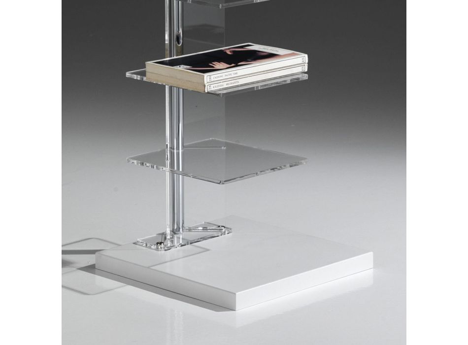 Bookcase Made of Transparent Acrylic - Chrome Viadurini