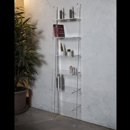 Living Room Bookcase in Transparent Acrylic Crystal 2 Sizes - Parotta Viadurini